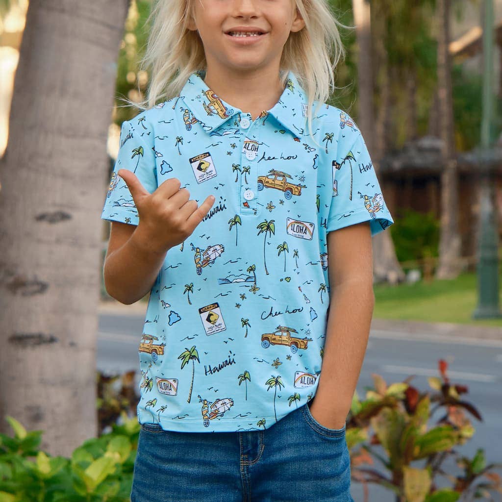 We Go Holoholo Bamboo Polo Shirt: 4T