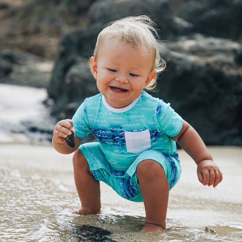 Nalu Shortie Bamboo Romper: 0-6M