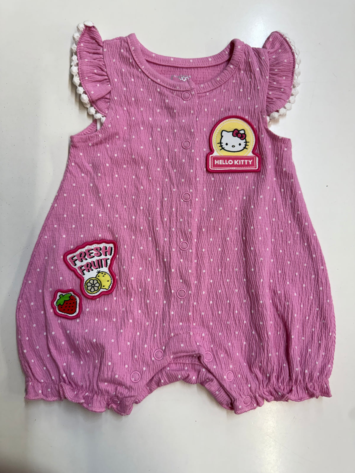Polka Dot Hello Kitty Romper, 0-3m