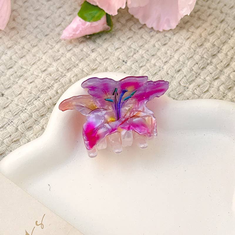 Lily Hair Claw Clip, Purple