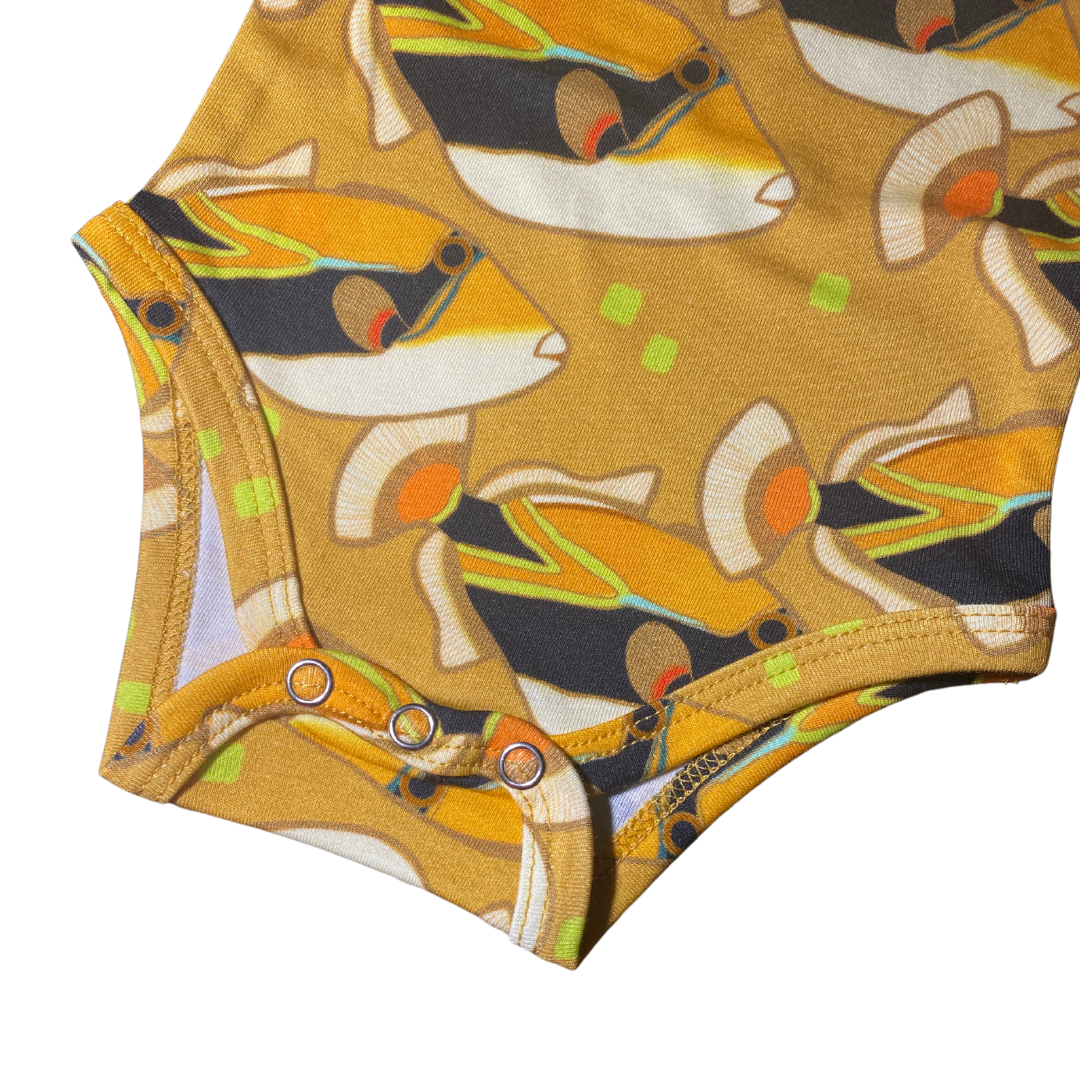 Classic Onesie - Humuhumu Love Yellow: 3-6 M