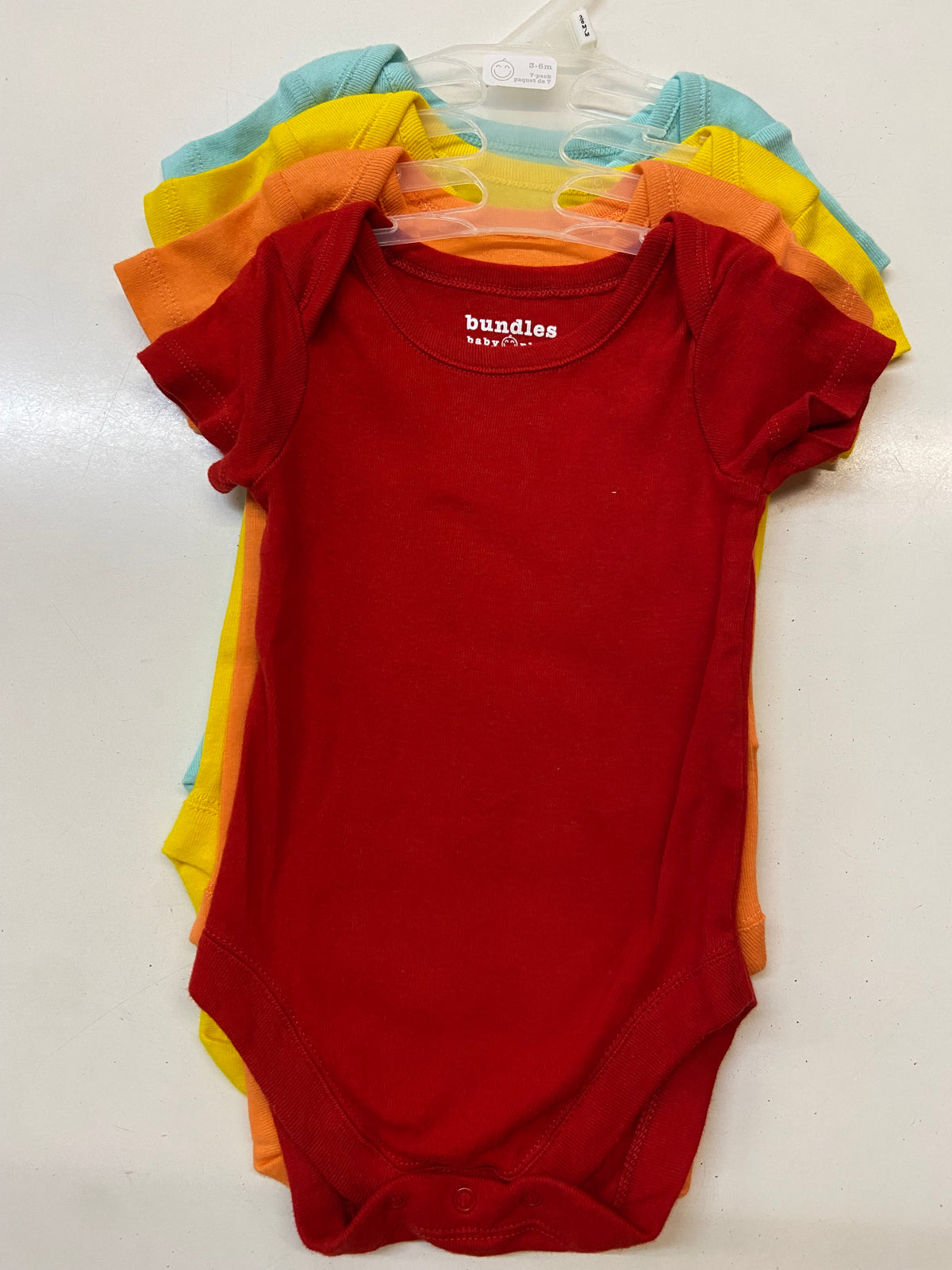 New Solid Bodysuits 4pk, 3-6m