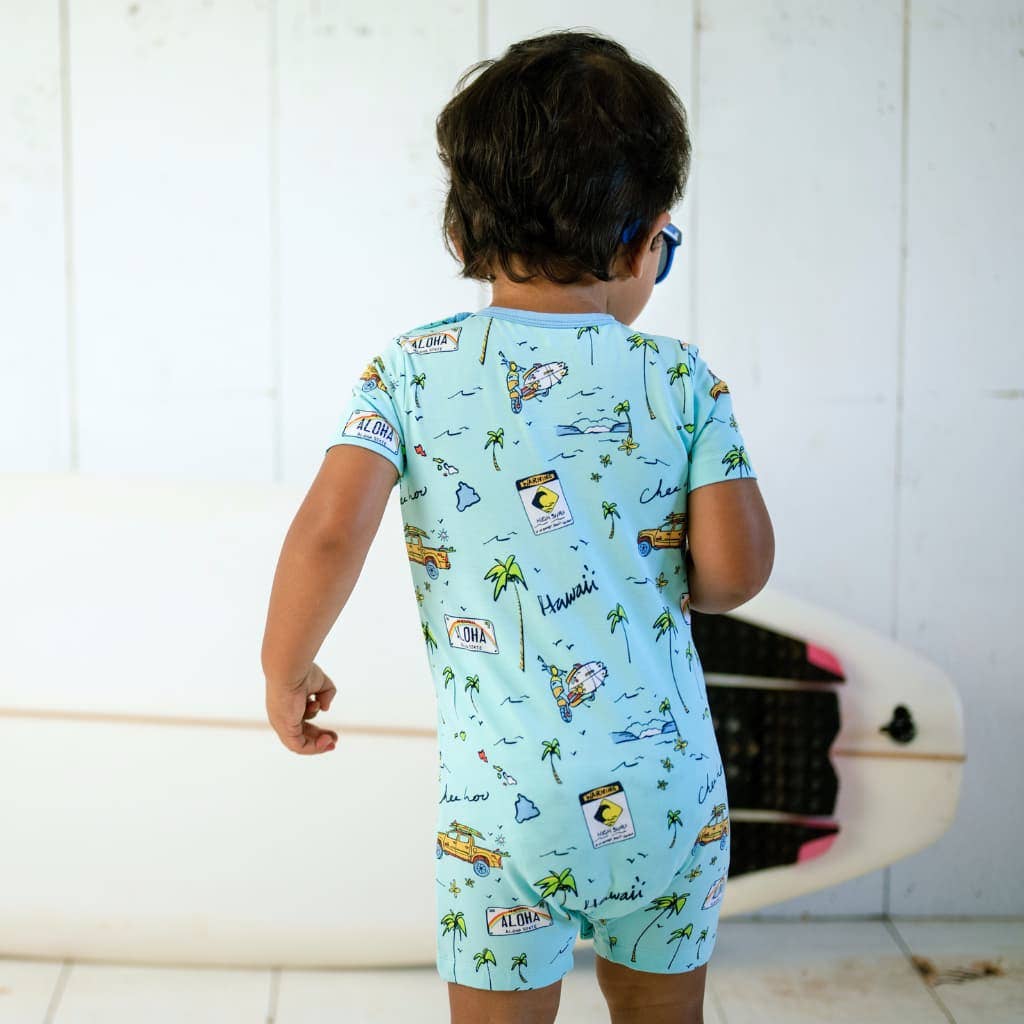 We Go Holoholo Shortie Bamboo Romper: 18-24M