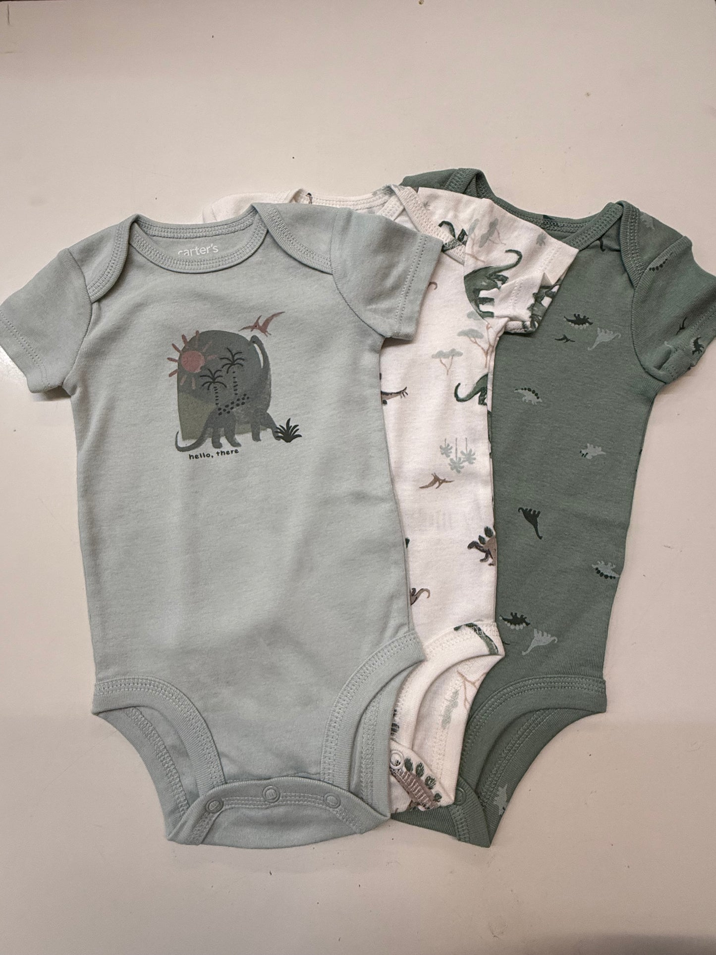 Carter’s Dinosaur Bodysuits, 3m
