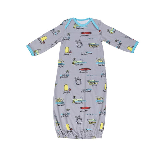 Surf Report Baby Bamboo Layette Gown, Size 0-3M