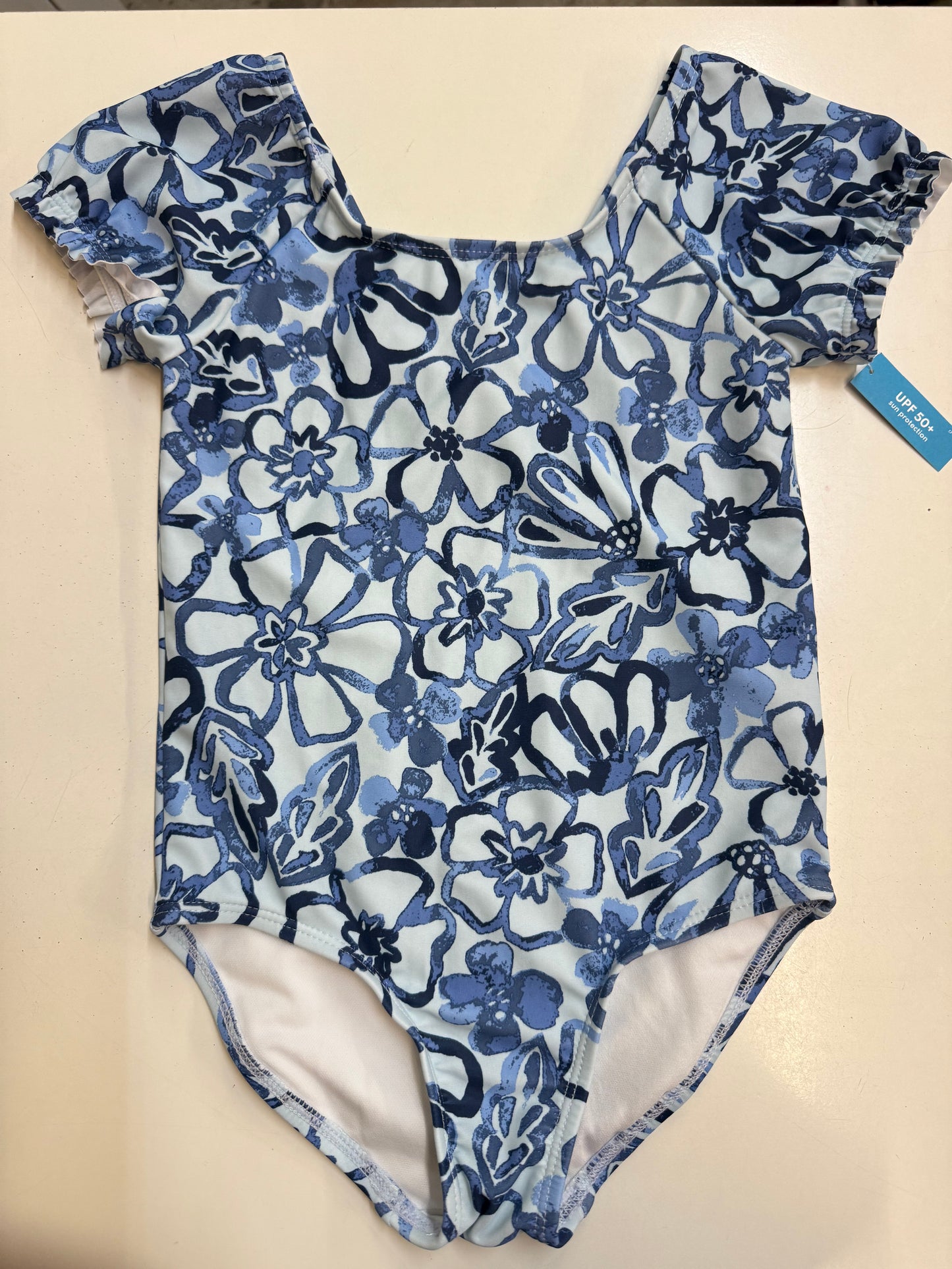 New Blue Floral Swimsuit, 5T