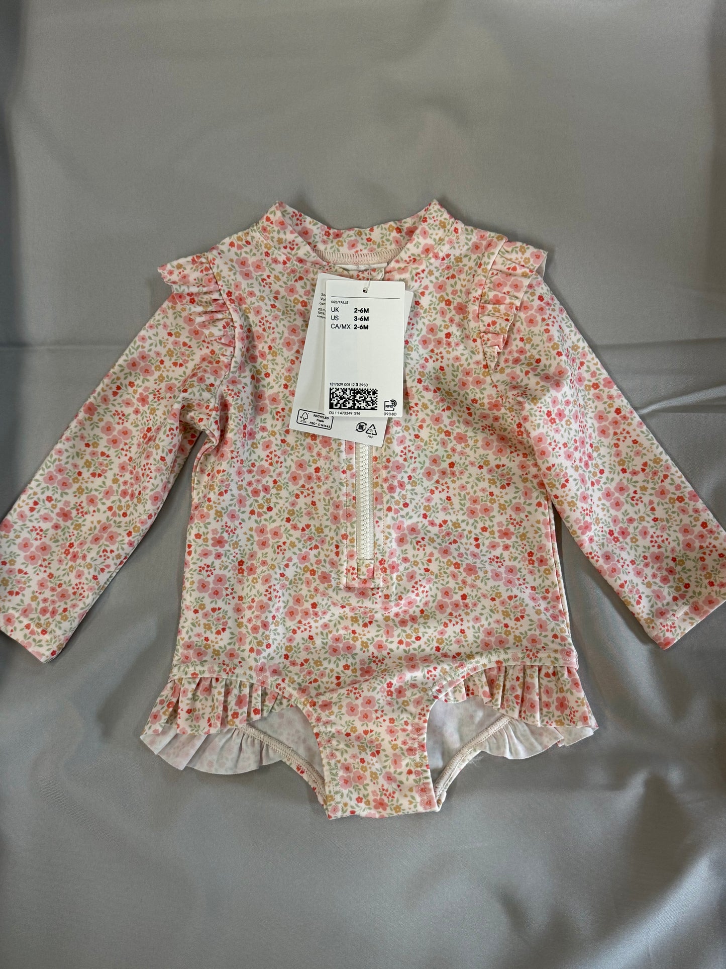 New H&M Floral Swim, 3-6m