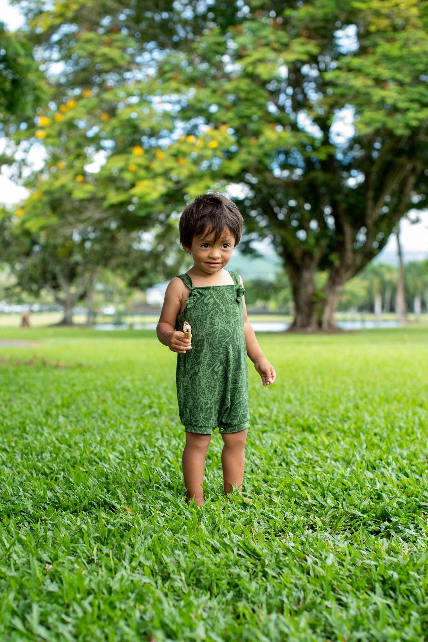 Green Kalo Scribble Makani Overall: 18-24MO