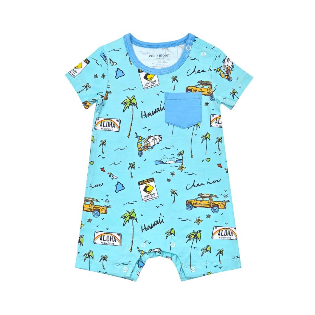 We Go Holoholo Shortie Bamboo Romper: 12-18M