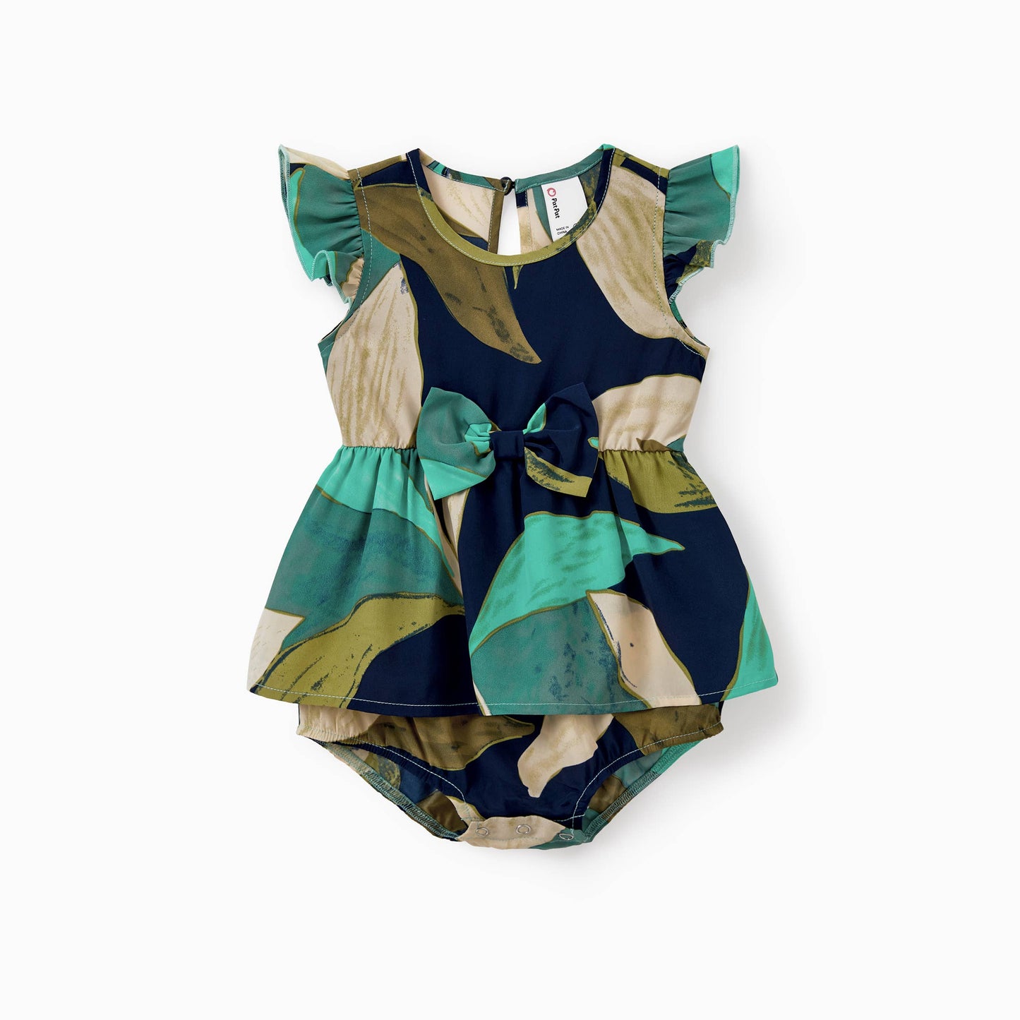 Leaf Romper: Blue: 12-18M
