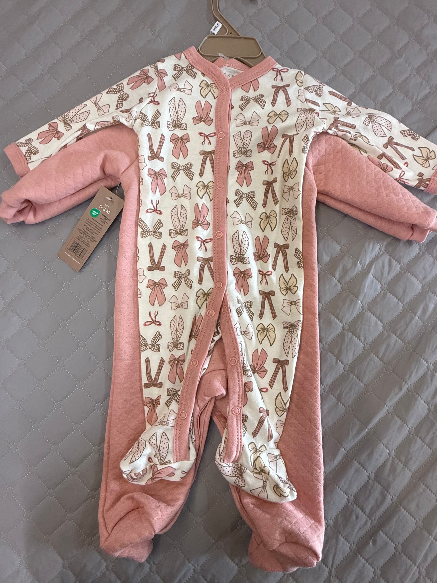New Bows Coveralls 2pk, 0-3m
