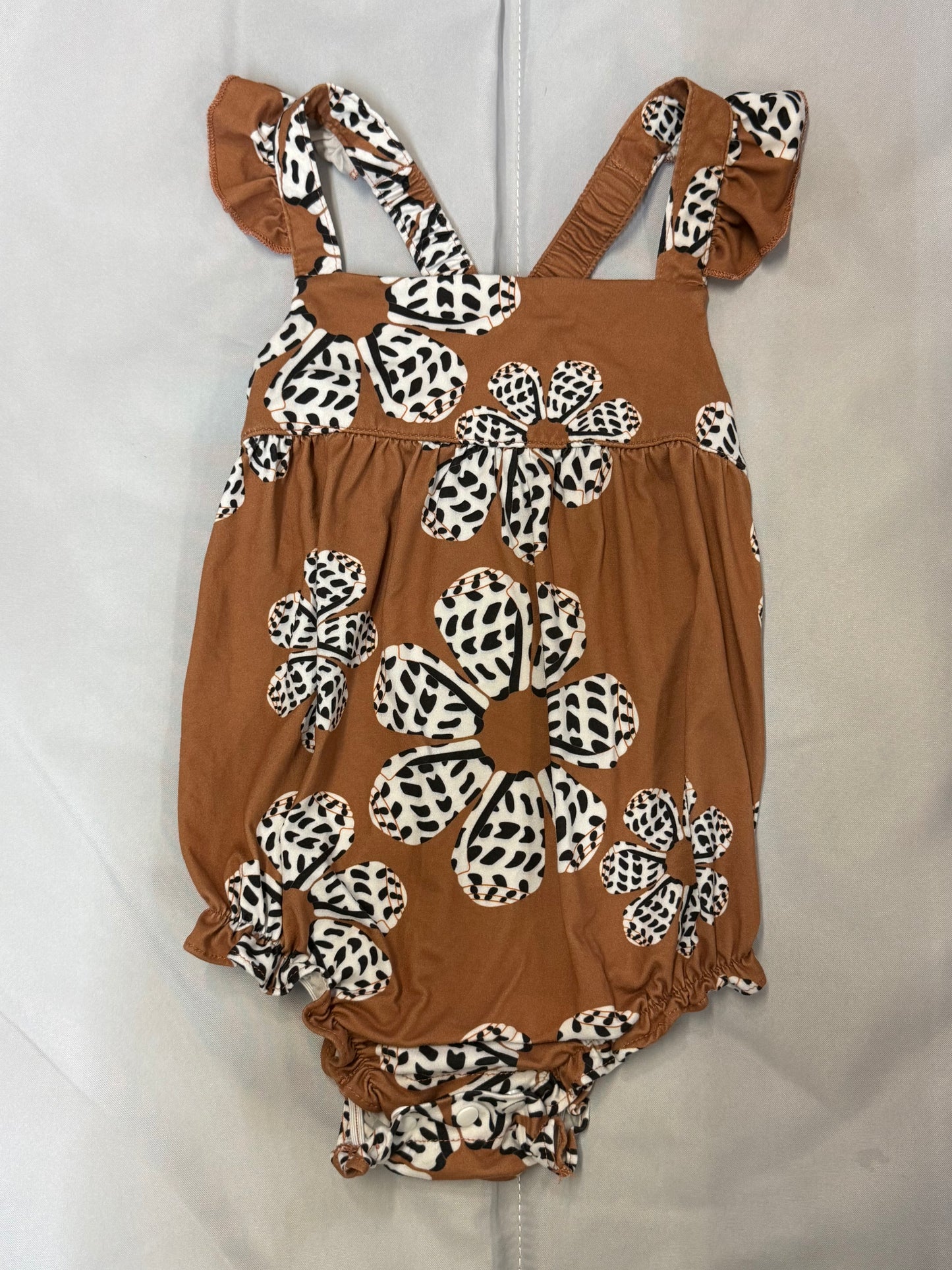 Brown Hebrew Shell Bubble Romper, 12m