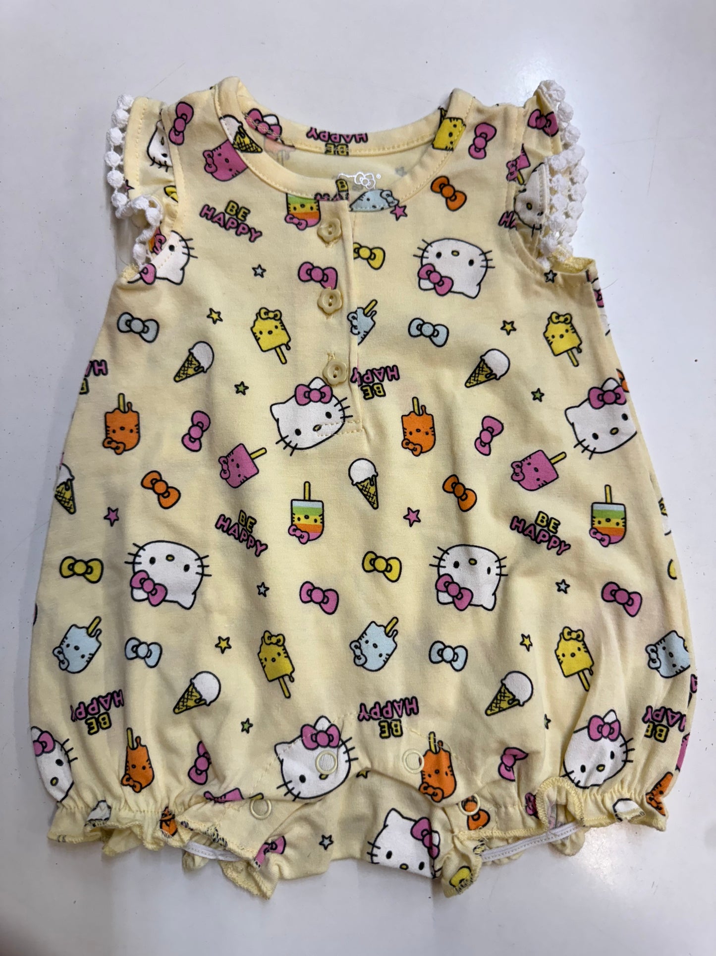 Yellow Hello Kitty Romper, 3m