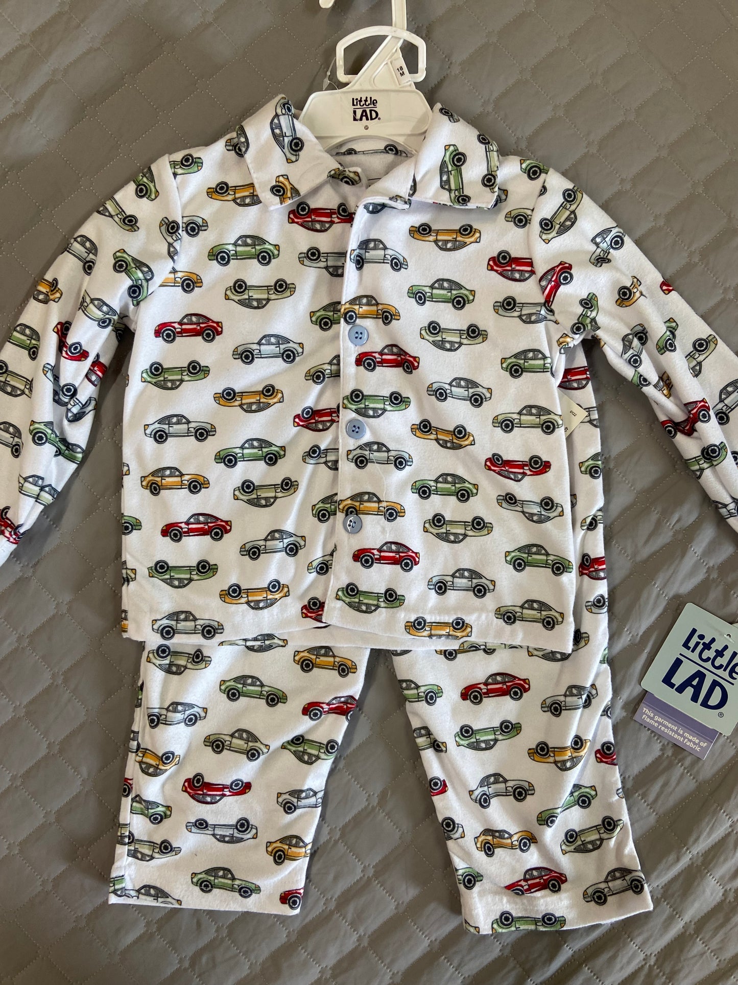 New Little Lad Car Pajama Set, 18m