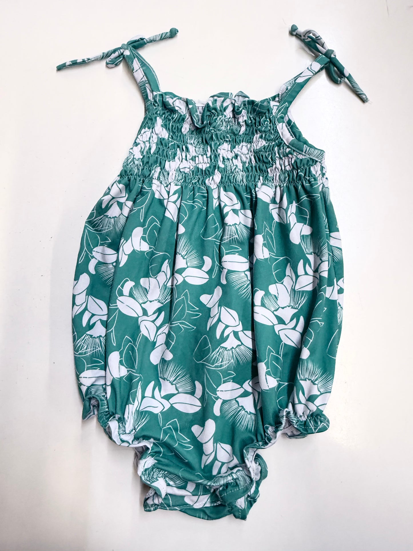 Teal Floral Onesie, 9 months
