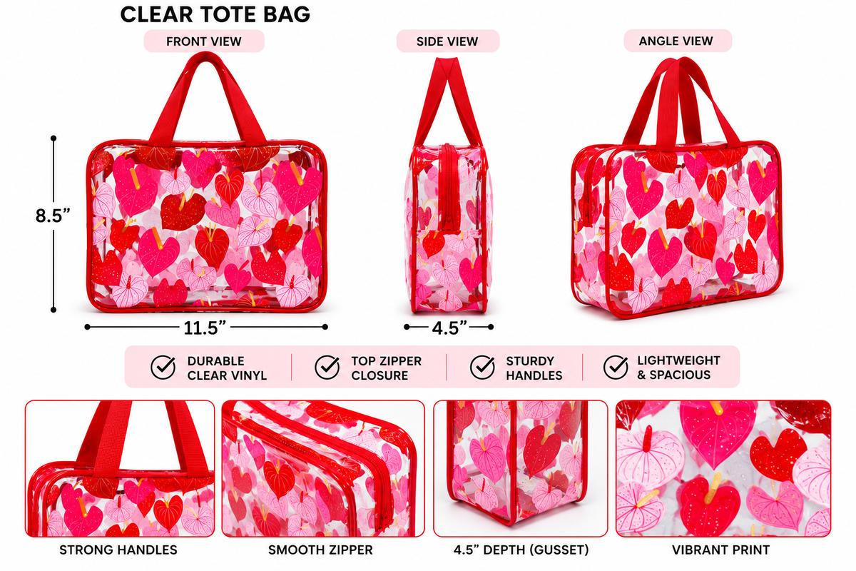 12” Clear Zip Bag