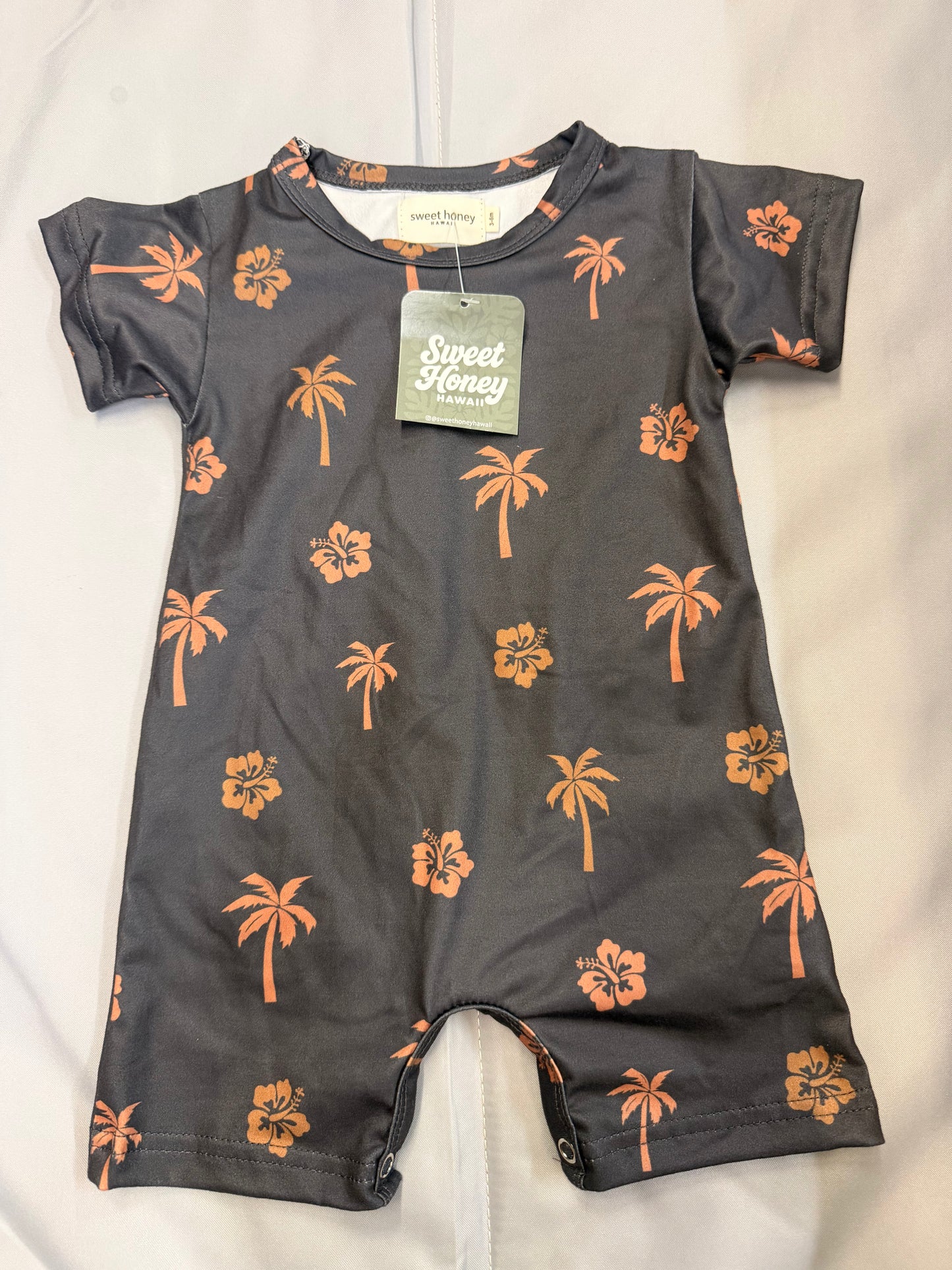 Sweet Honey Palm Tree Onesie, 3-6m