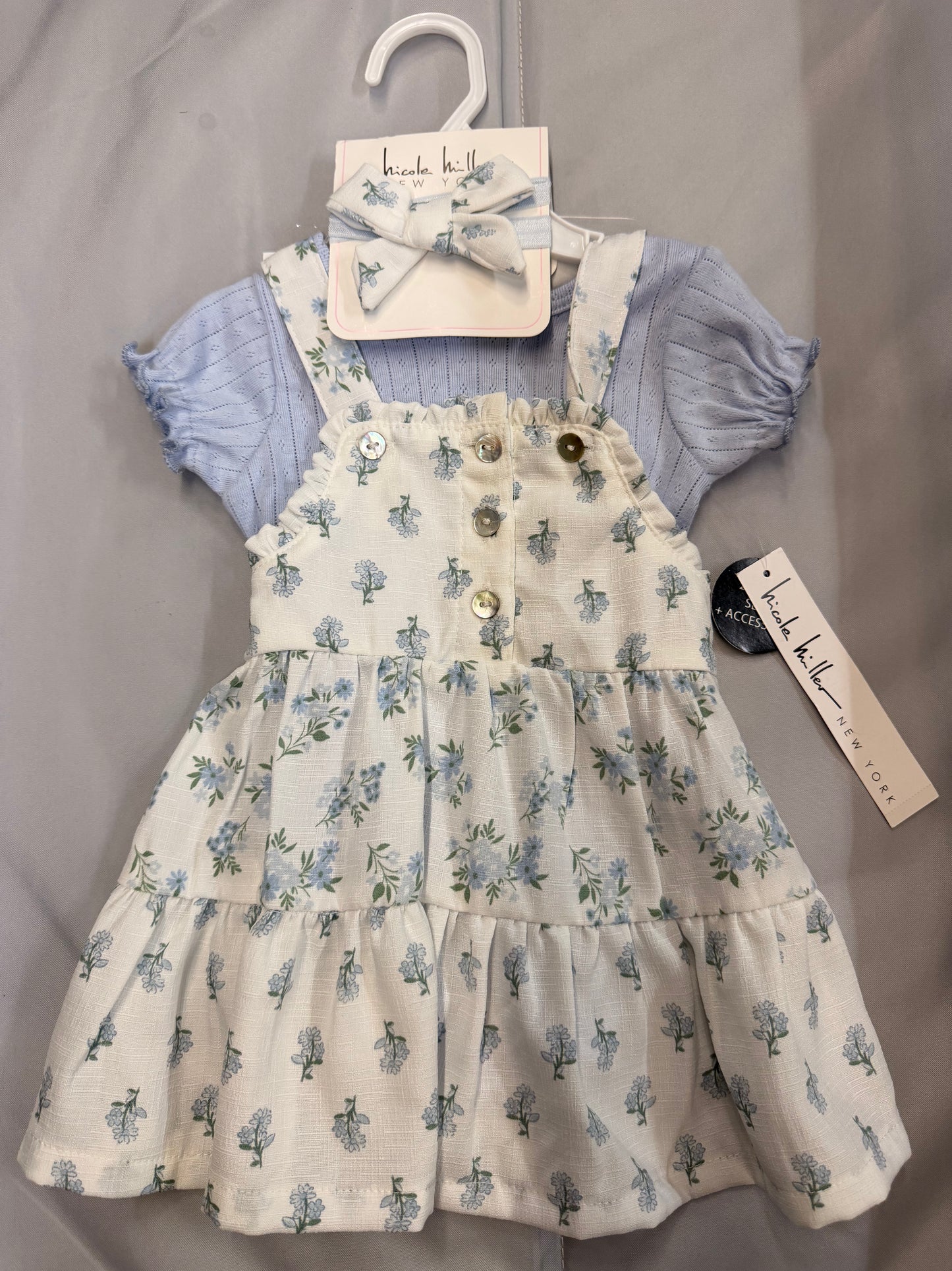New Nicole Miller Blue 2 Piece Set, 3-6m