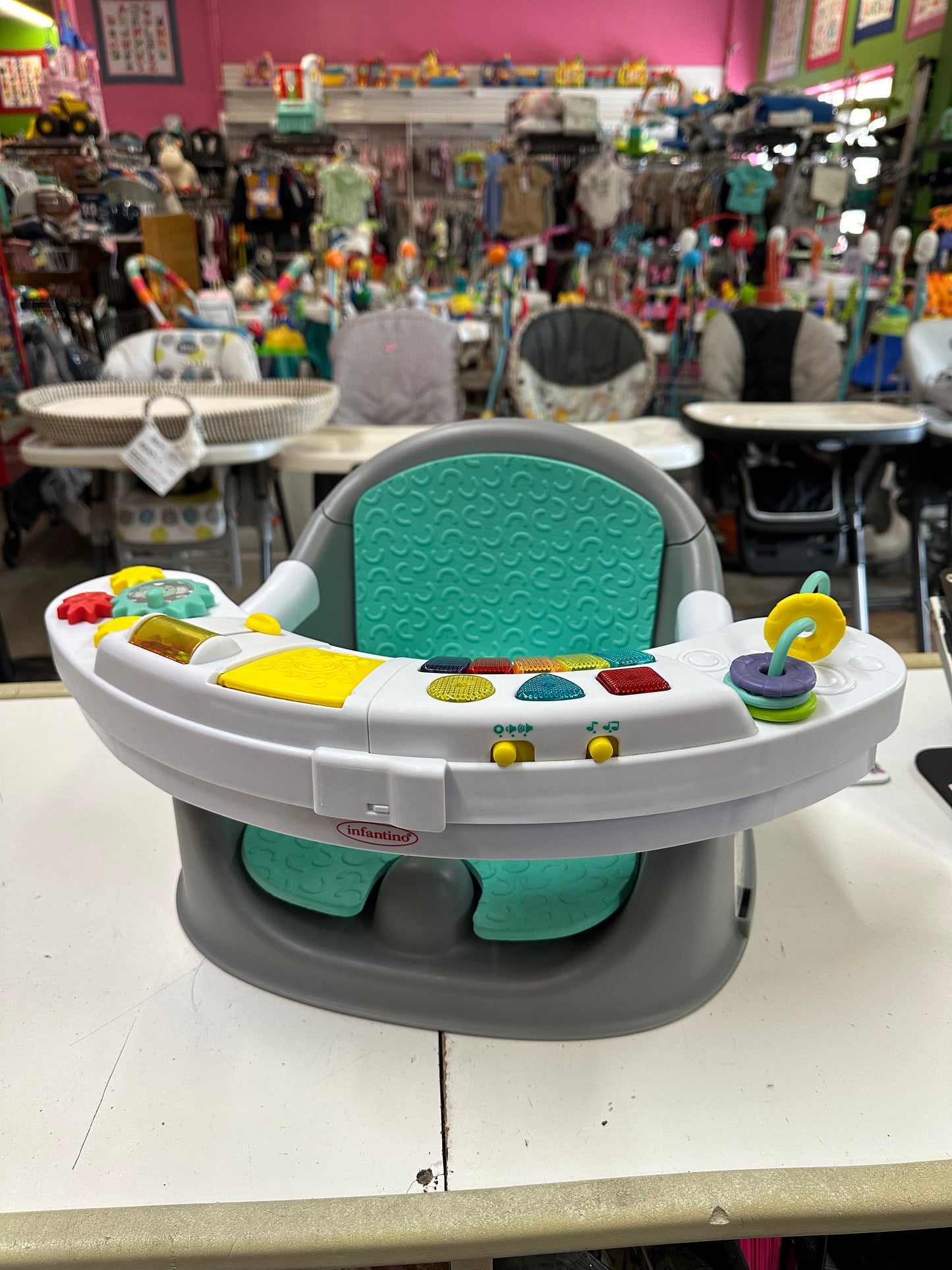 Infantino 3-in-1 Booster Seat, Grey/Teal