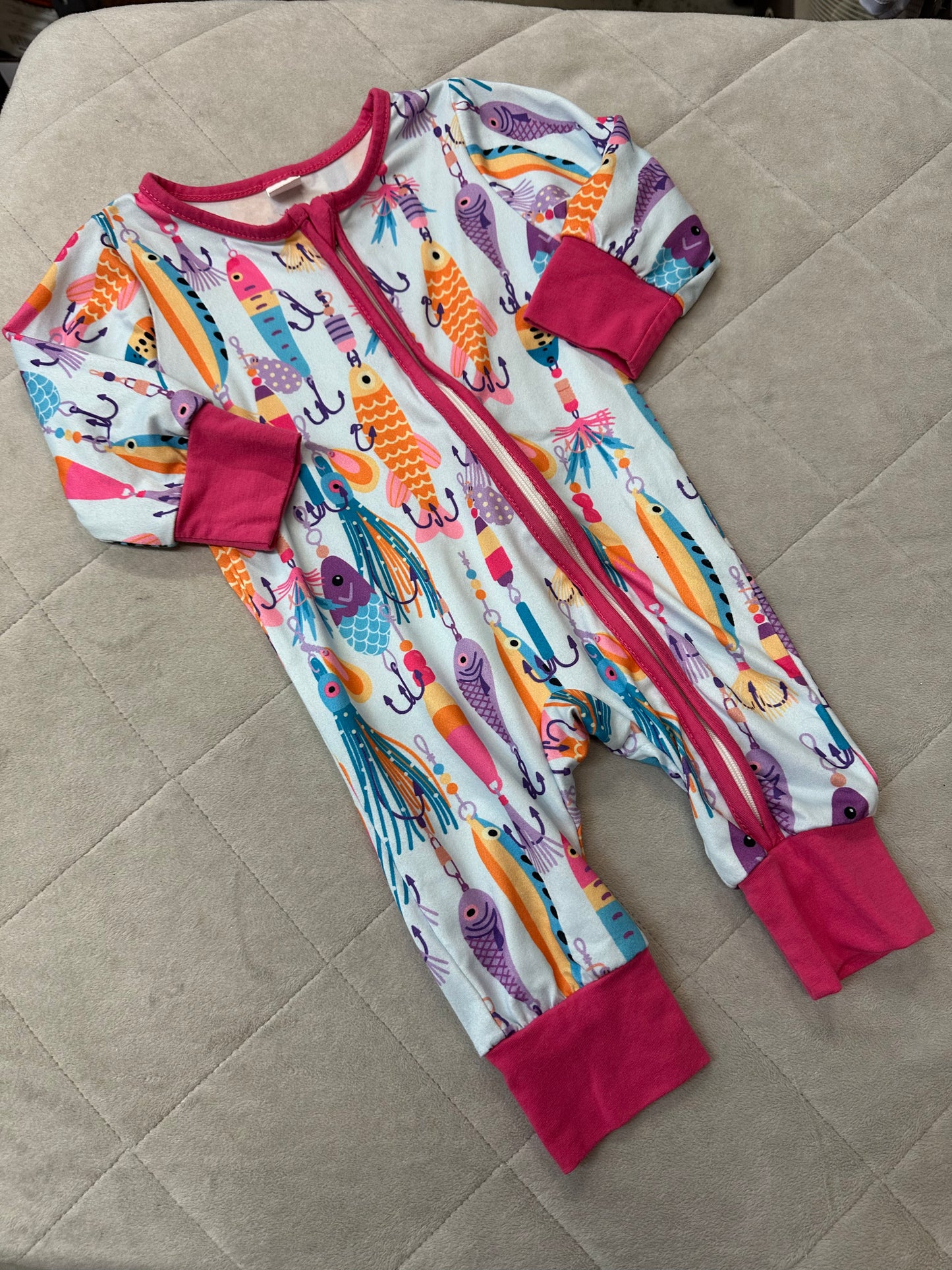 Fishing Hook Coverall, Size 0-3M