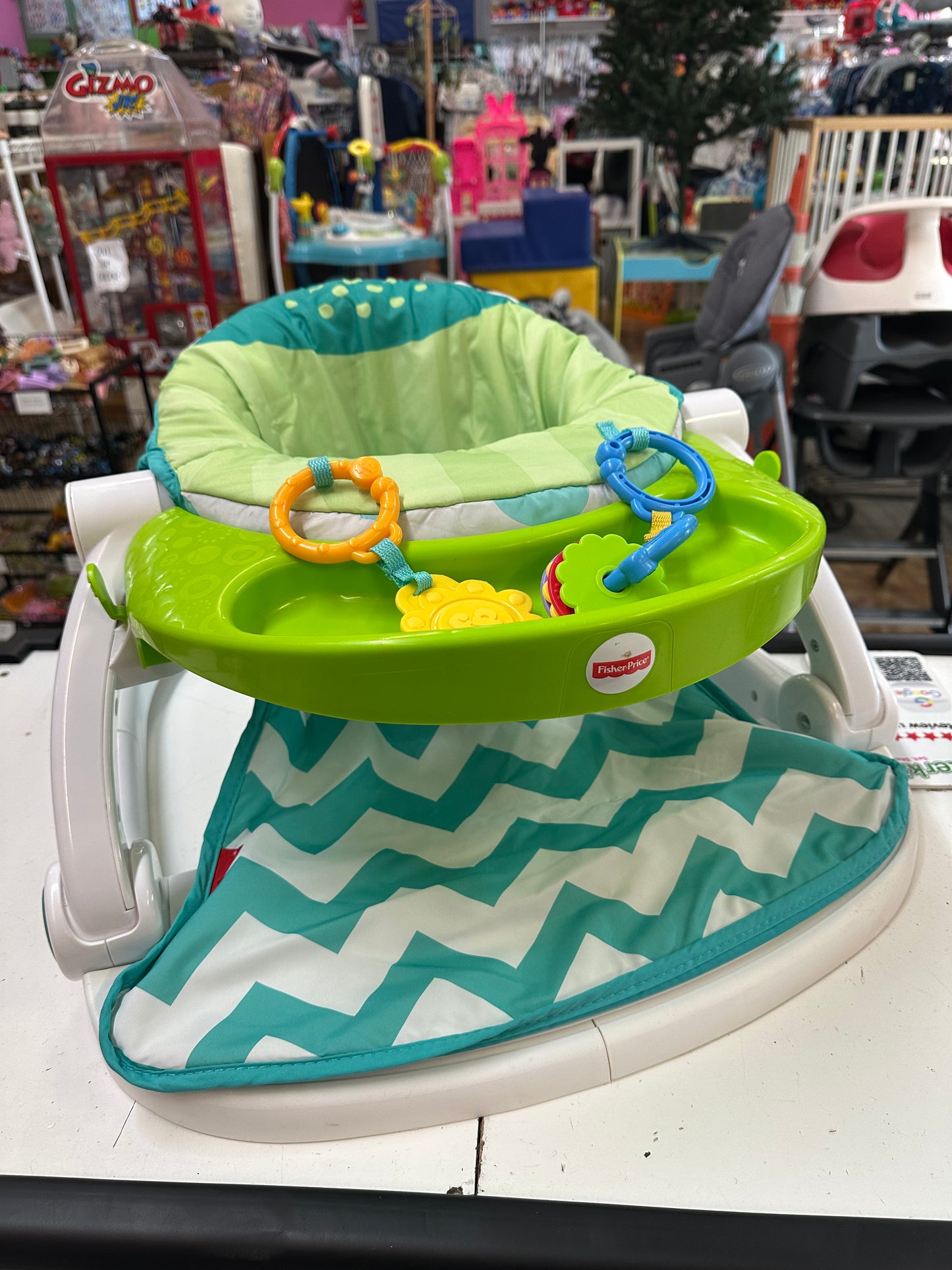 Fisher Price Sit Me Up Seat with Tray, Chevron Frog