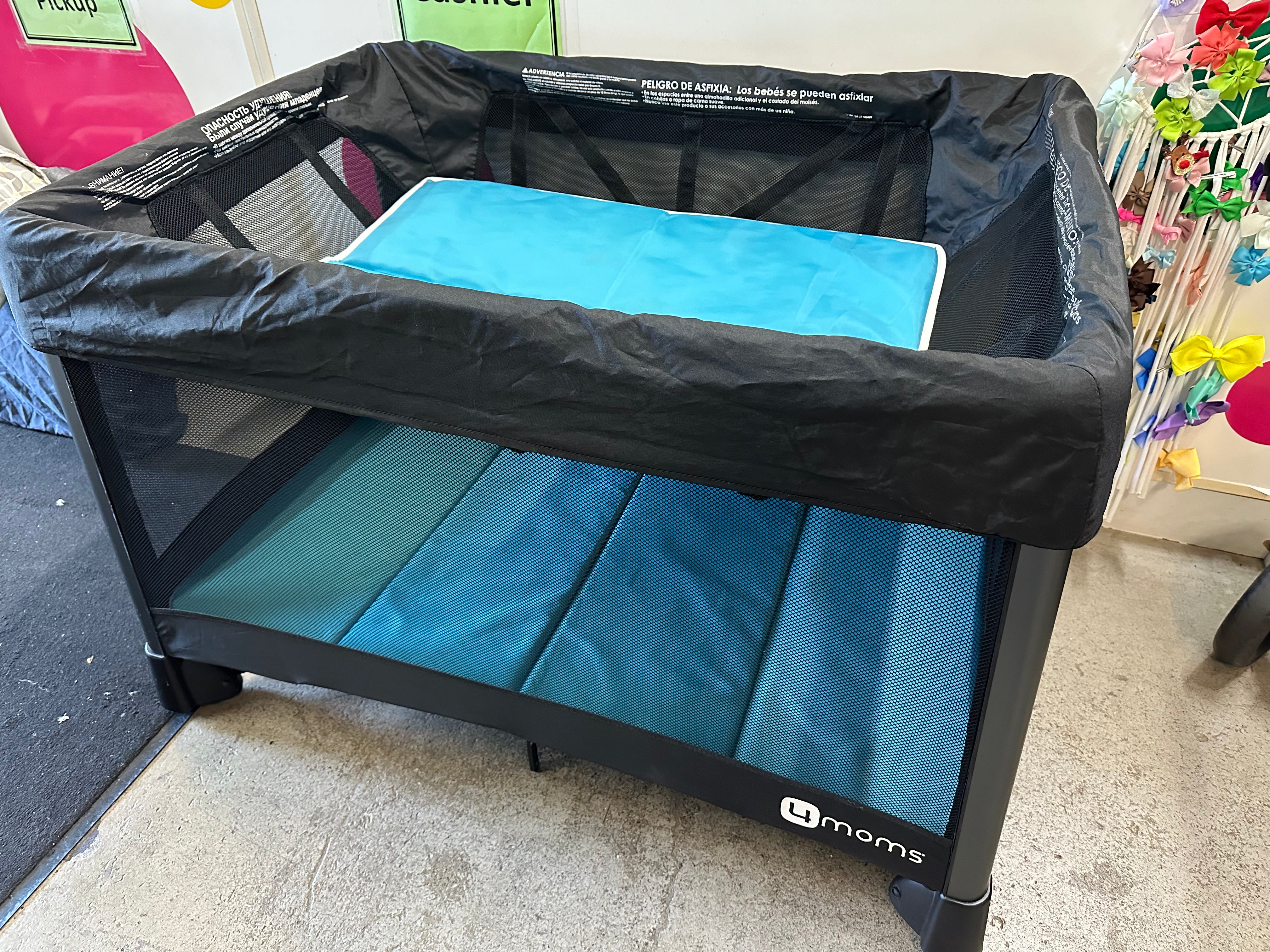 Blue Mamaroo Pack And Play Mamaroo Playpen 4moms Portable Crib Top