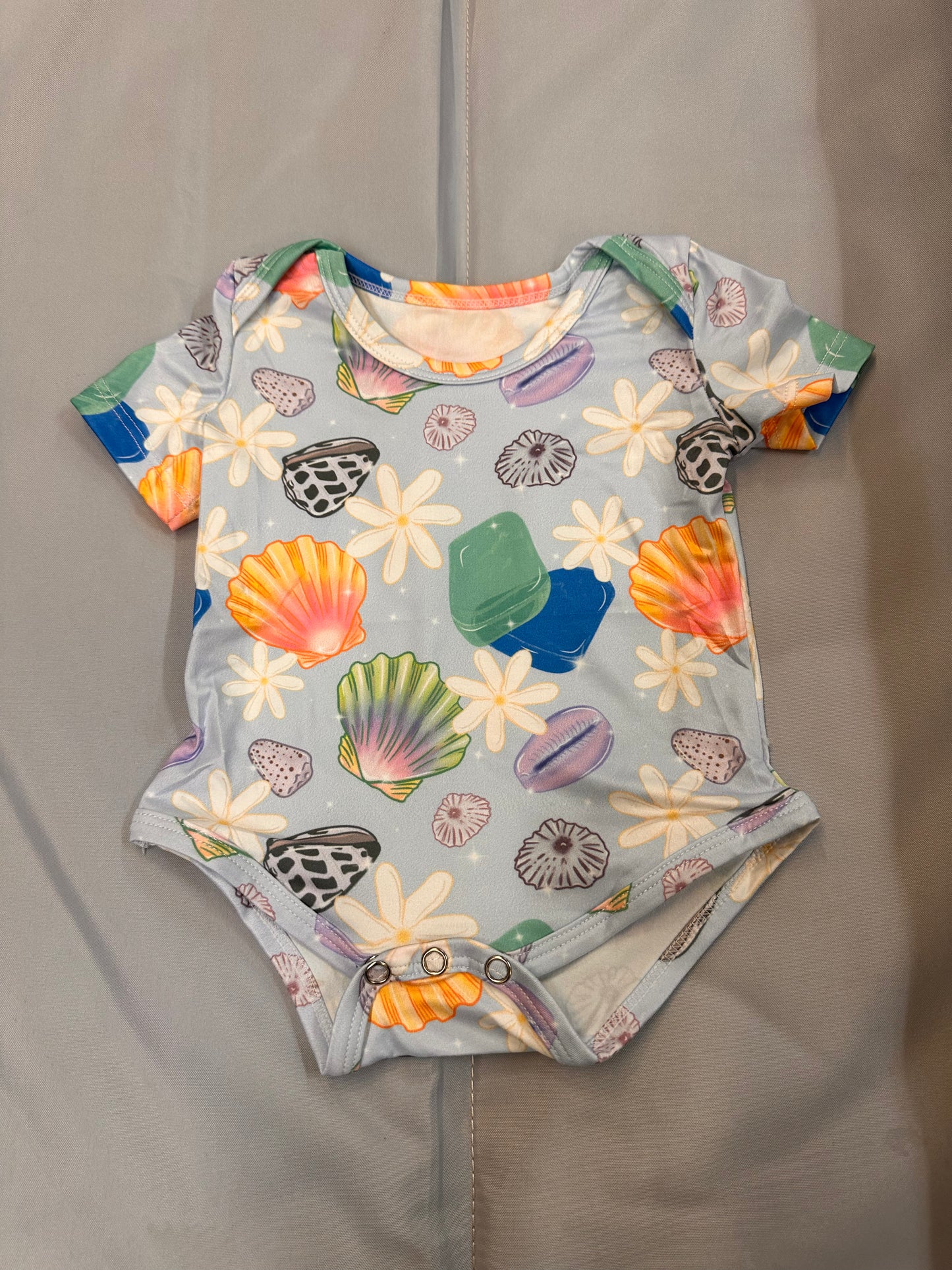 Sunrise Shell Onesie, Blue