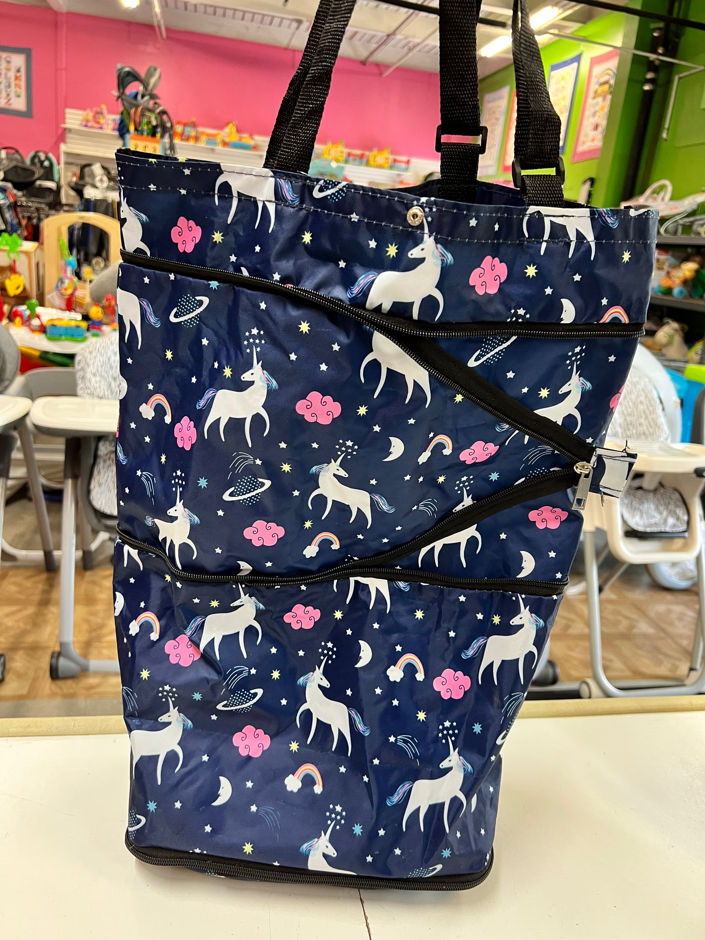 Unicorn Hidden Wheel Kids Rolling Bag