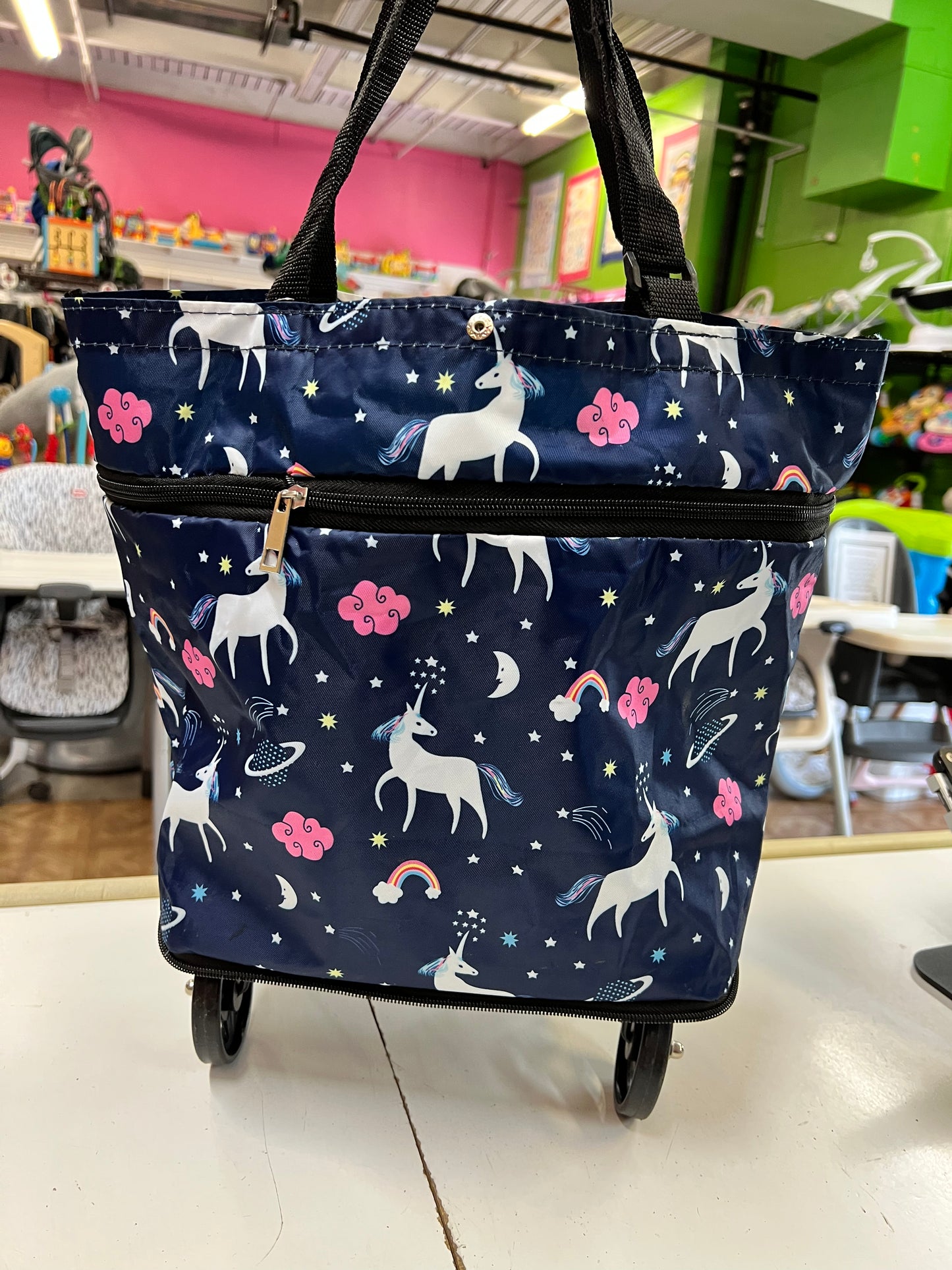 Unicorn Hidden Wheel Kids Rolling Bag