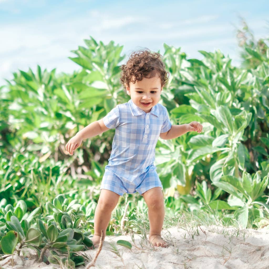 Polū Palaka Polo Bamboo Romper: 12-18M