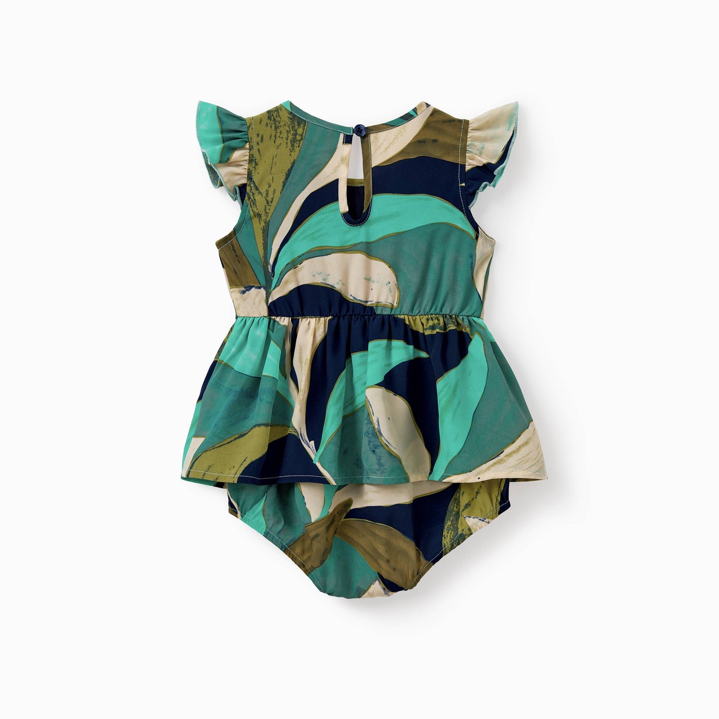 Leaf Romper: Blue: 12-18M