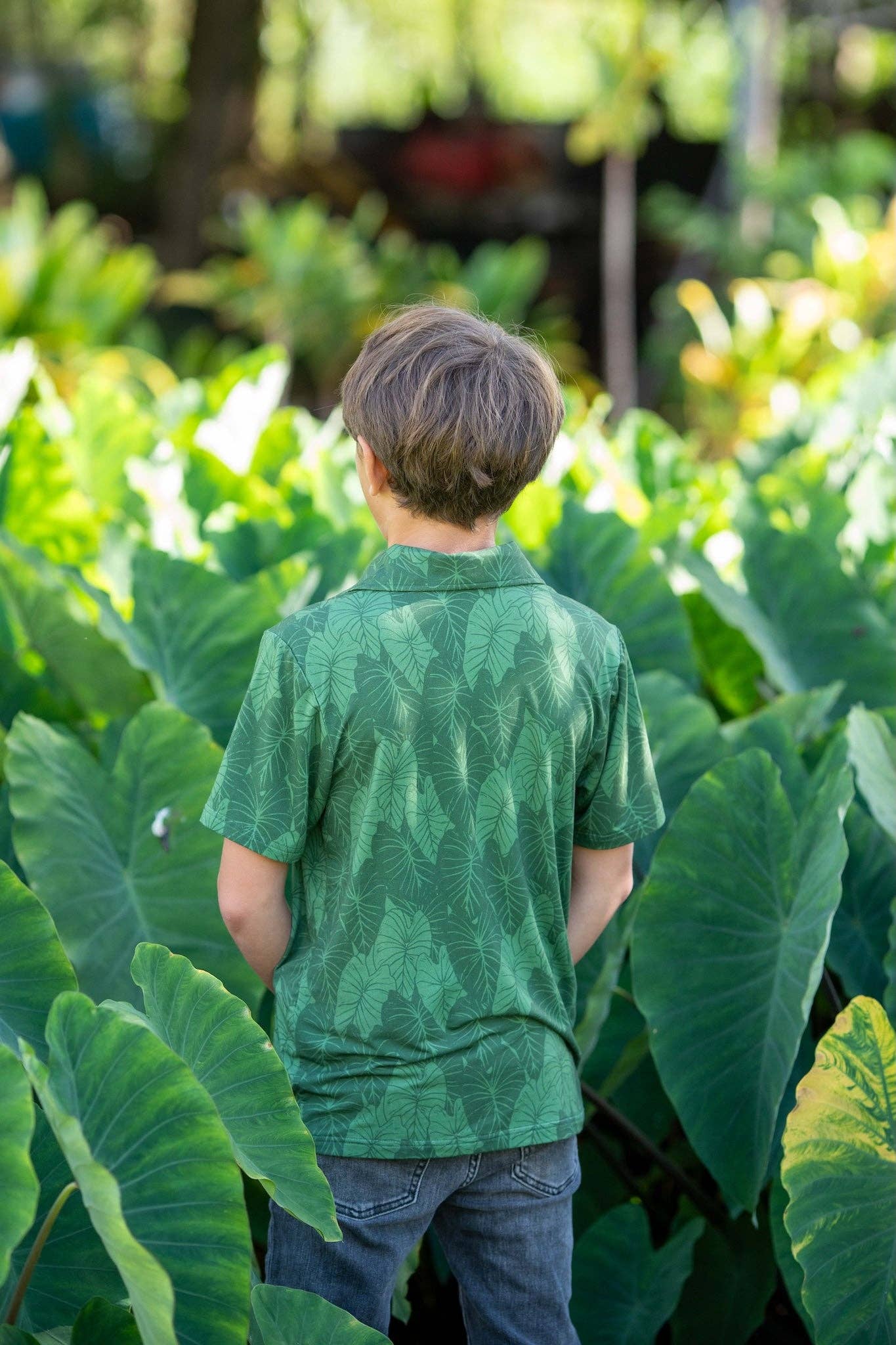 Green Loʻi Kalo Bamboo Kalei Athletic Polo: 6Y