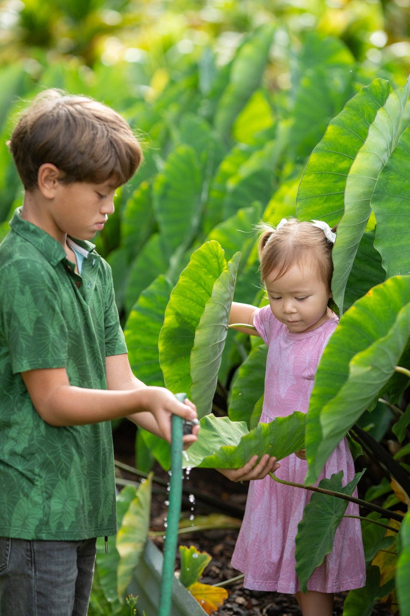 Green Loʻi Kalo Bamboo Kalei Athletic Polo: 6Y
