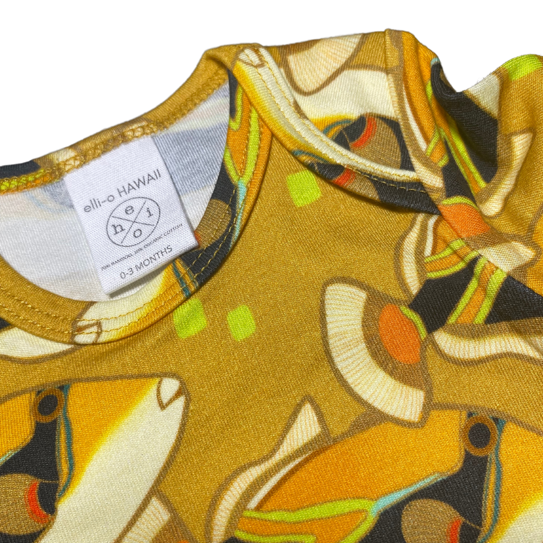 Classic Onesie - Humuhumu Love Yellow: 6-12 M