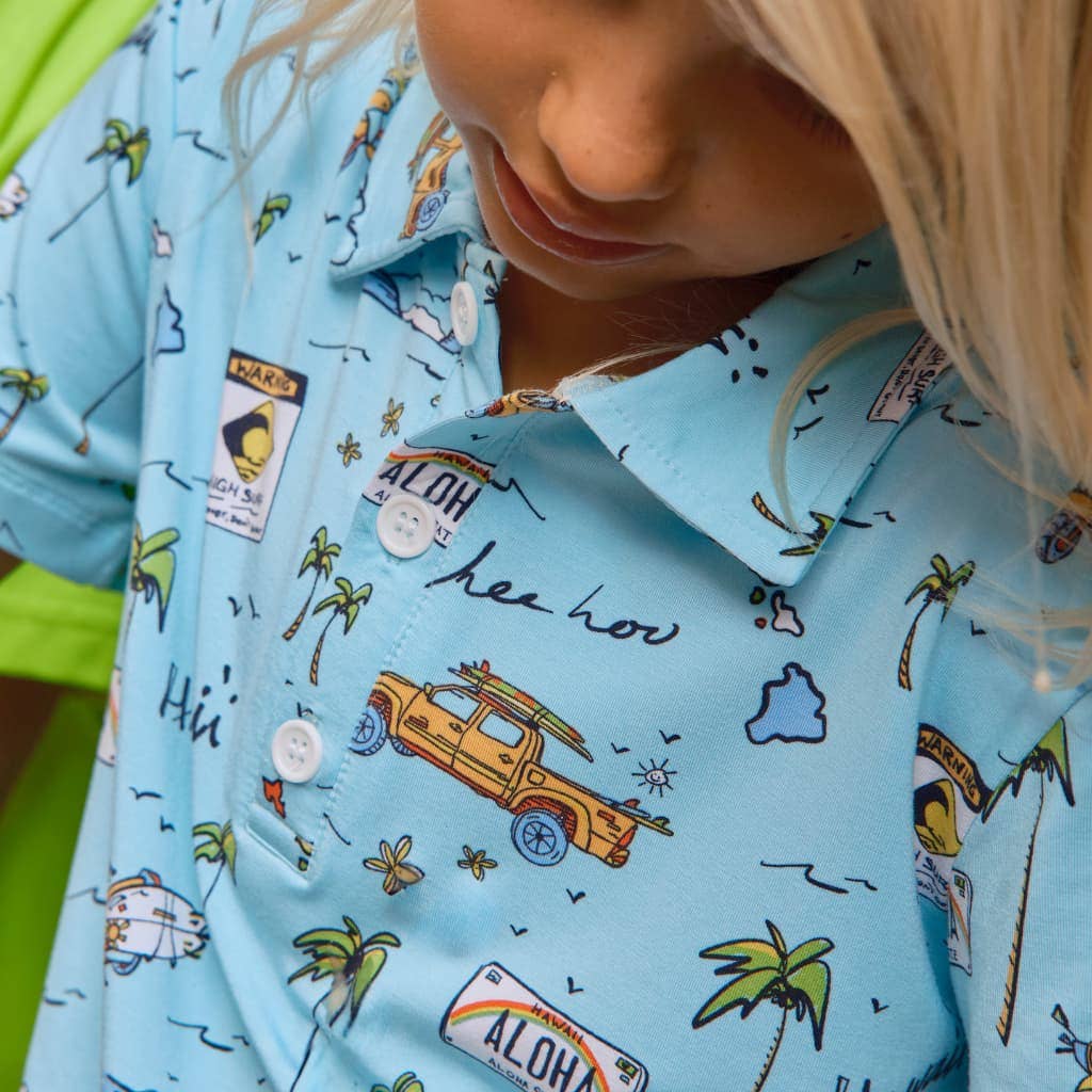 We Go Holoholo Bamboo Polo Shirt: 4T