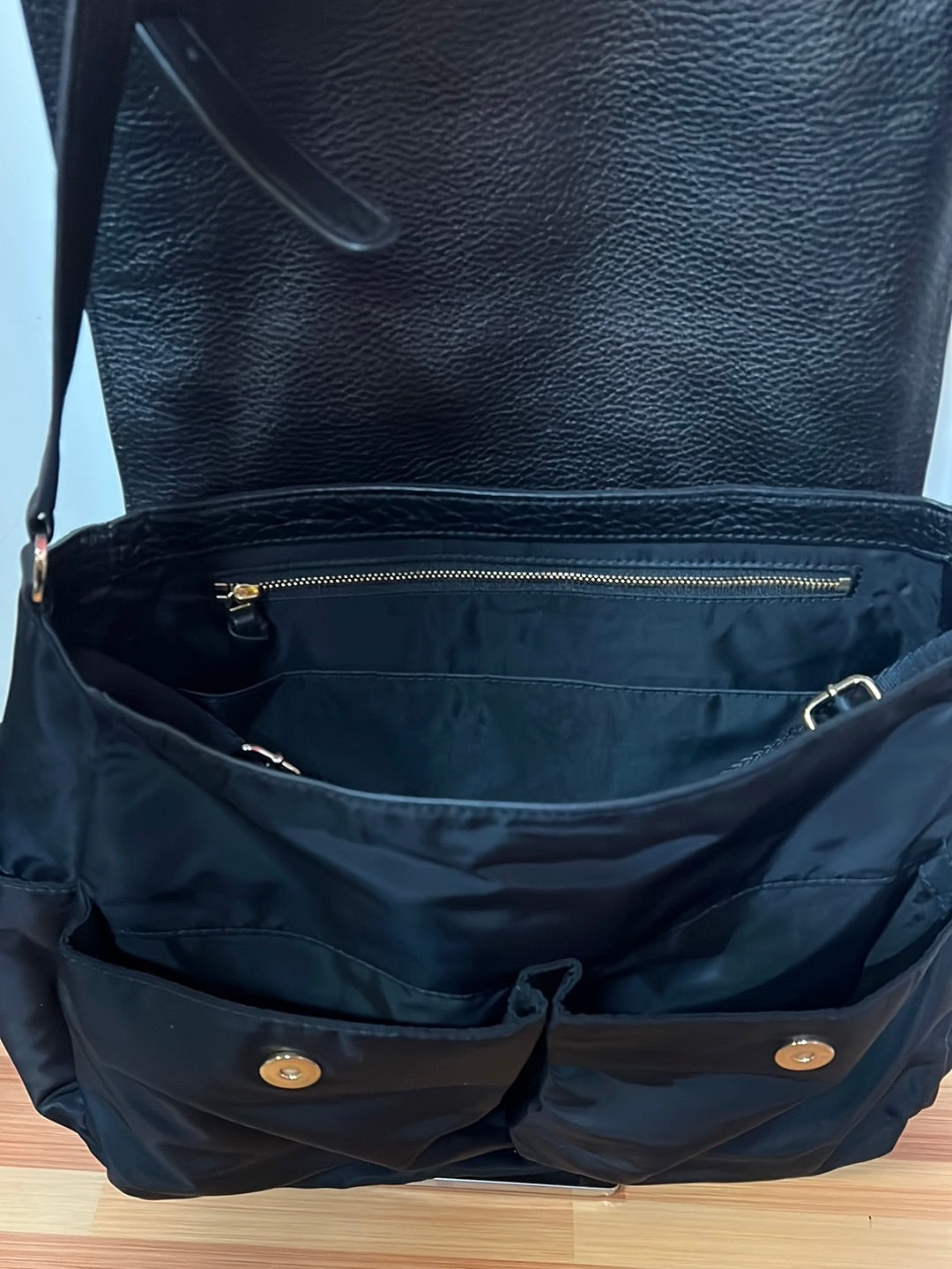 Tory Burch Leather Nylon Diaper Bag