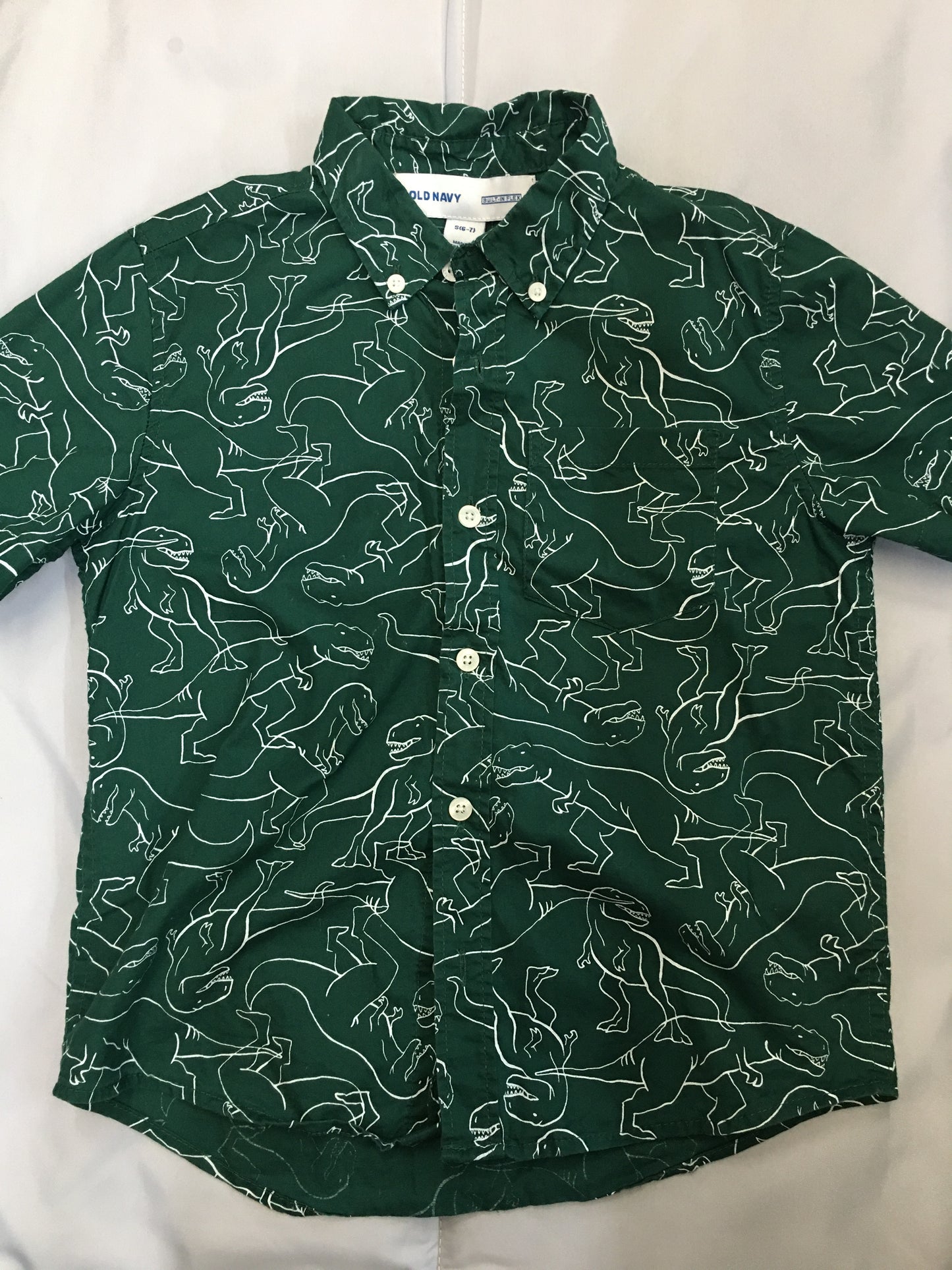 Old Navy Dinosaur Collared Shirt, 6-7