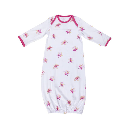 Plumeria Bamboo Layette Gown: 0-3M