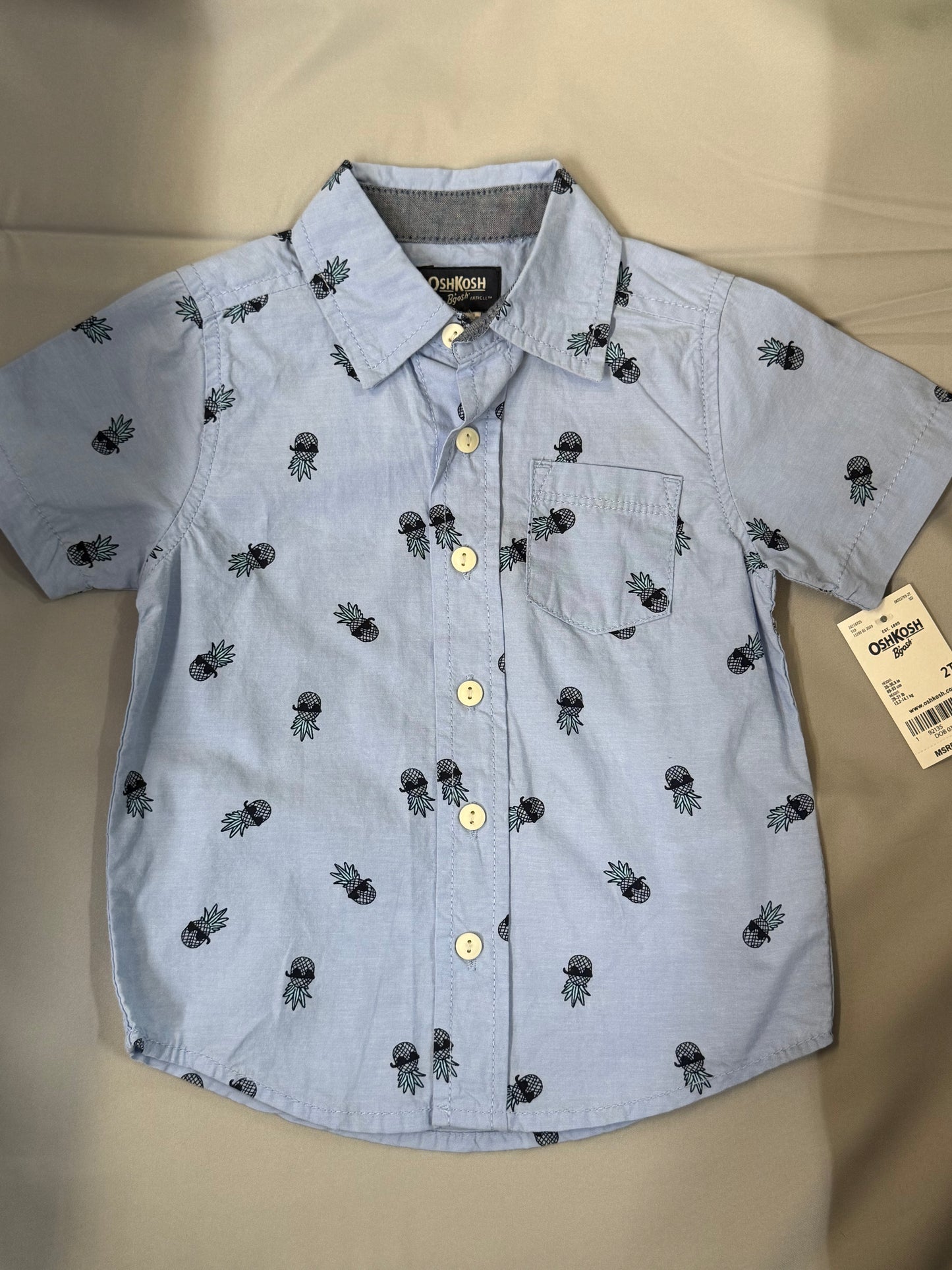 New Pineapple Button Up, 2T