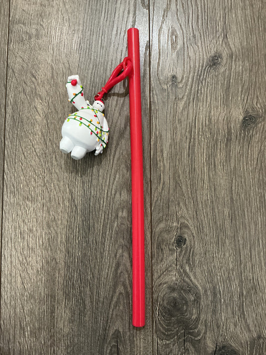 Disneyland 2025 Holiday Baymax Straw Clip Disney Big Hero 6 Christmas Lights