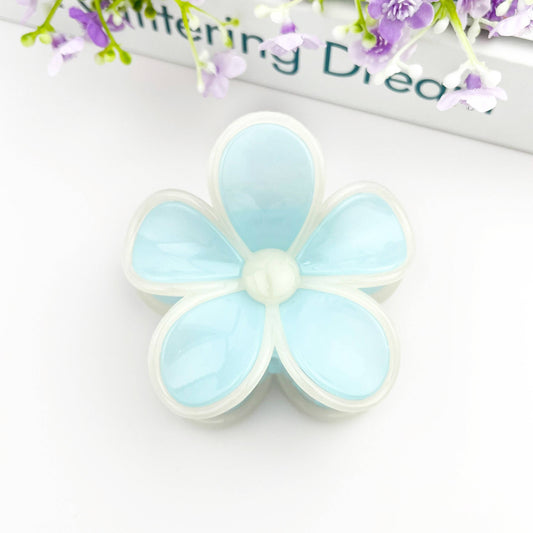Flower Claw Clip, Blue