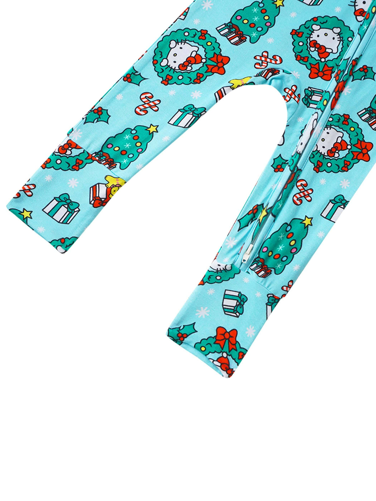 PoshTOT Sanrio Hello Kitty Wreath Bamboo Baby Convertible Zippy Romper: 12-18M