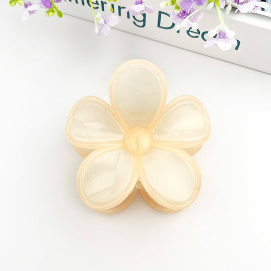Flower Claw Clip, Orange White
