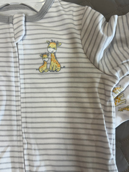 New Giraffe Coveralls 2pk, 6m