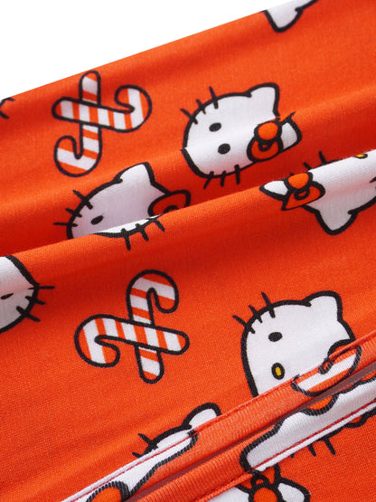 PoshTOT Sanrio Hello Kitty Red Bamboo Baby Convertible Zippy Romper: 3-6M