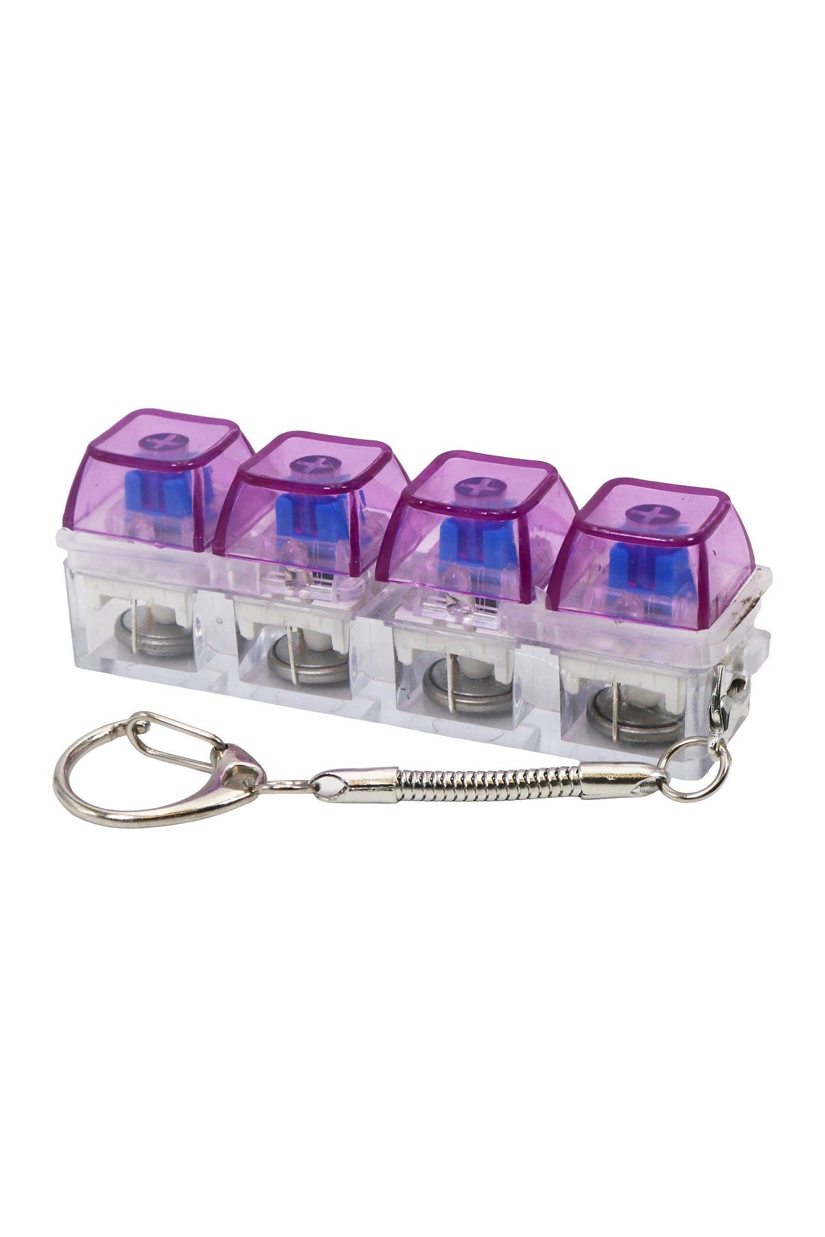 LED Light-Up Clear Clicky Keycap Keychain