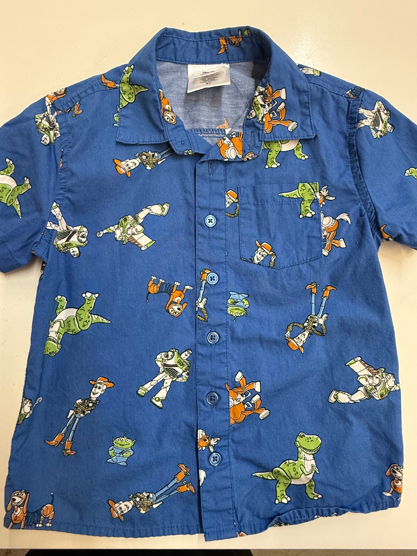 Blue Toy Story Button Up, 3T