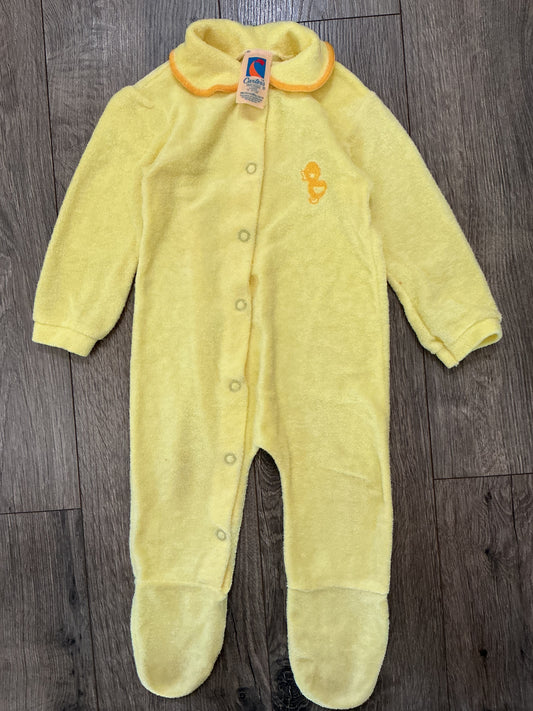 Vintage Carter’s Baby Clothes Large Duckie Outfit Terry Cloth Sleeper