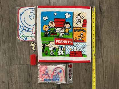 vintage Snoopy bath and grooming, bundle brush wash cloth towel, scrub￼