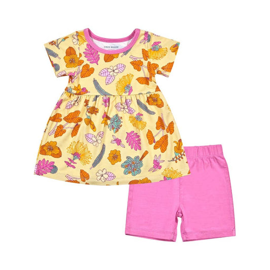 Roots & Blooms Short Sleeve Top and Shorts Set: 18-24M
